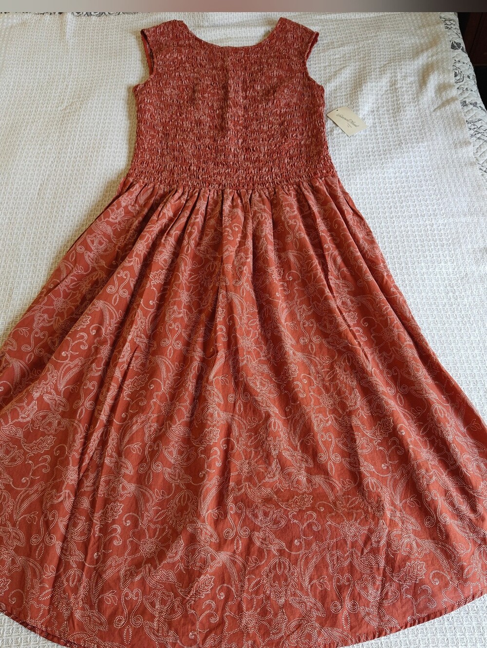 Universal Thread Women's White and Orange Casual-dresses
